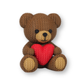 Teddybär „Bruno“ mit Herz im Strick-Look