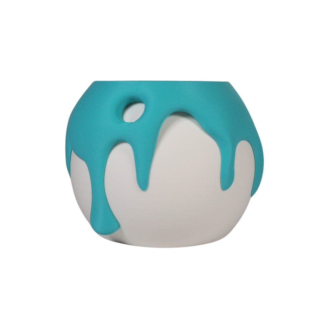 Splash - Designer Pflanzentopf im Drip-Design (weiß)