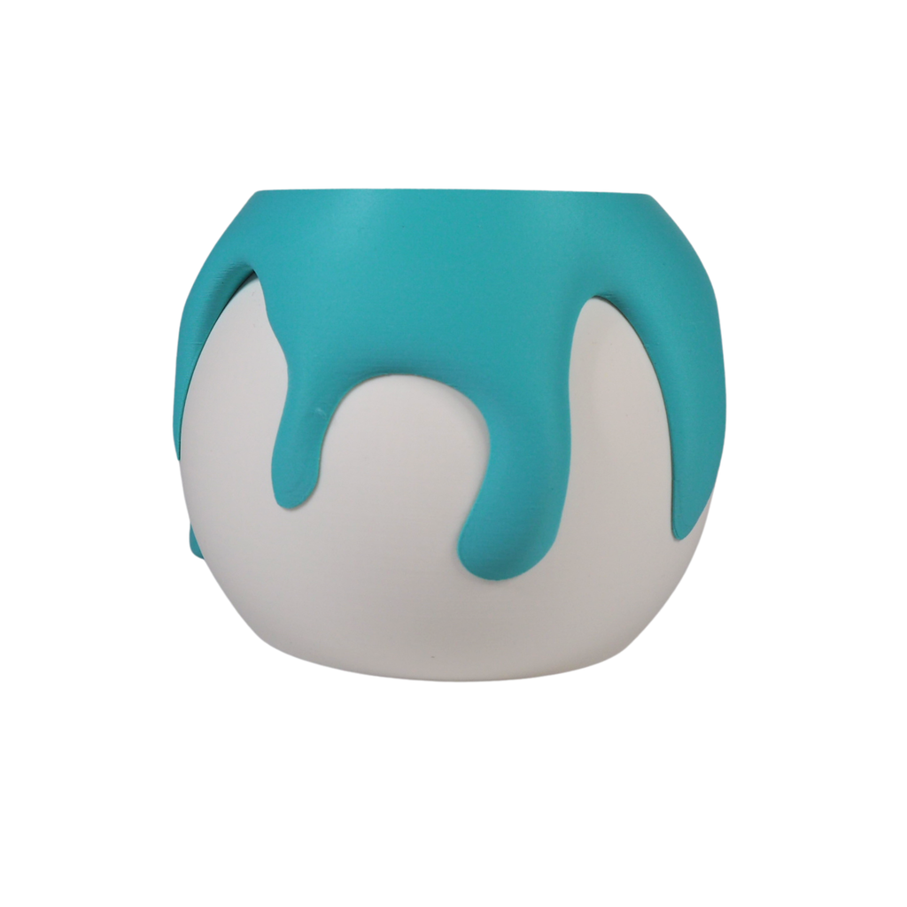 Splash - Designer Pflanzentopf im Drip-Design (weiß)