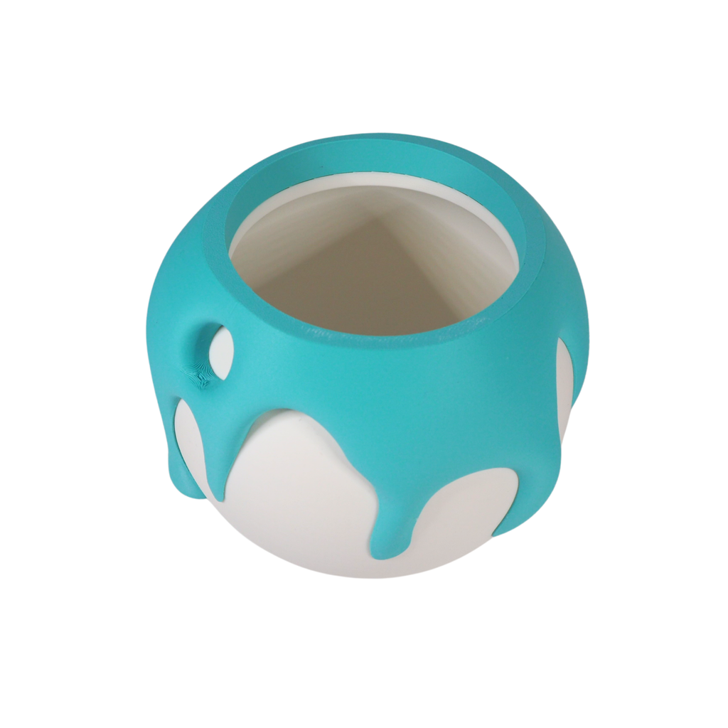 Splash - Designer Pflanzentopf im Drip-Design (weiß)
