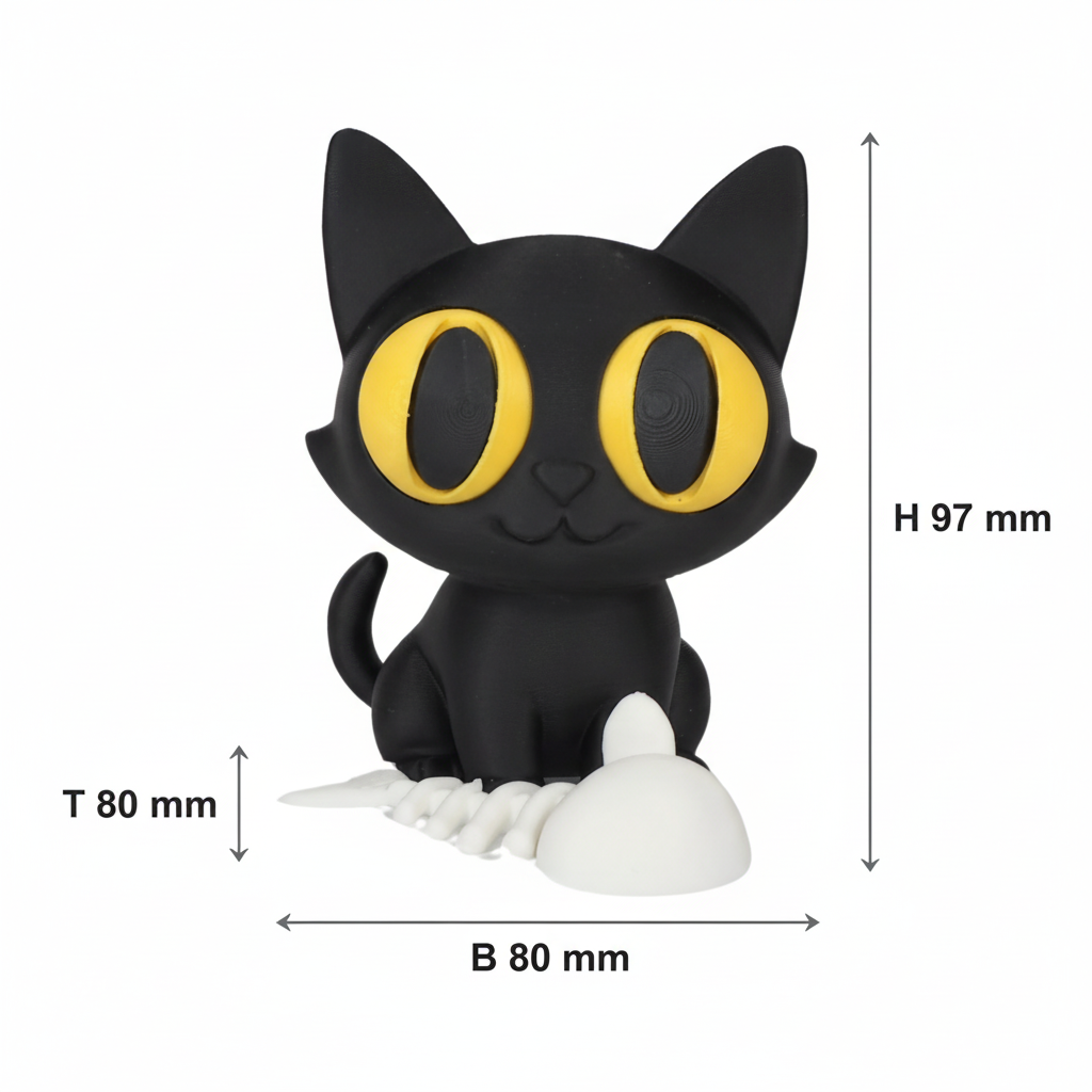Katzenfigur T schräg kurz