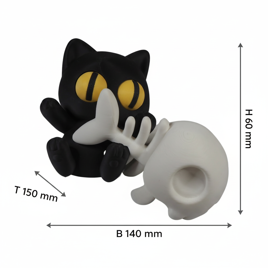 Liegende Katze Bemaßung